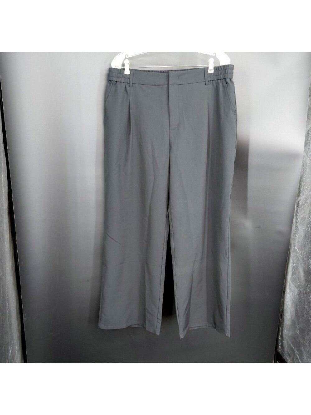 Halara Pants Womens XL Black Wide Leg Elastic Waist Stretch Pockets Work Travel